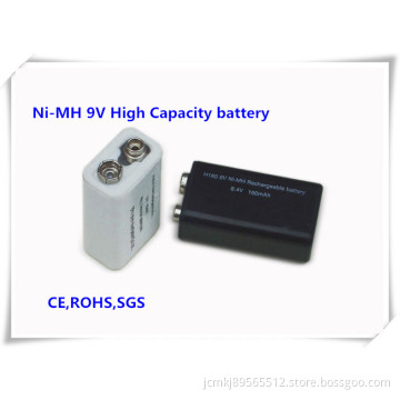 Ni-MH Rechargeable 9V-280mAh Battery for Microphone, Alarm System, Electric Toys, Battery, Rechargeable Battery